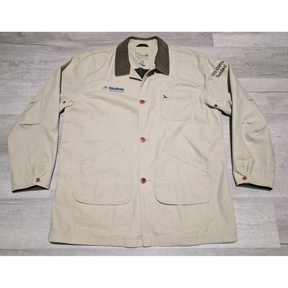 LL Bean Jacket Canvas Hunting Chore Barn Coat XXL Flannel Corduroy Collar 0JV69 - Picture 2 of 14